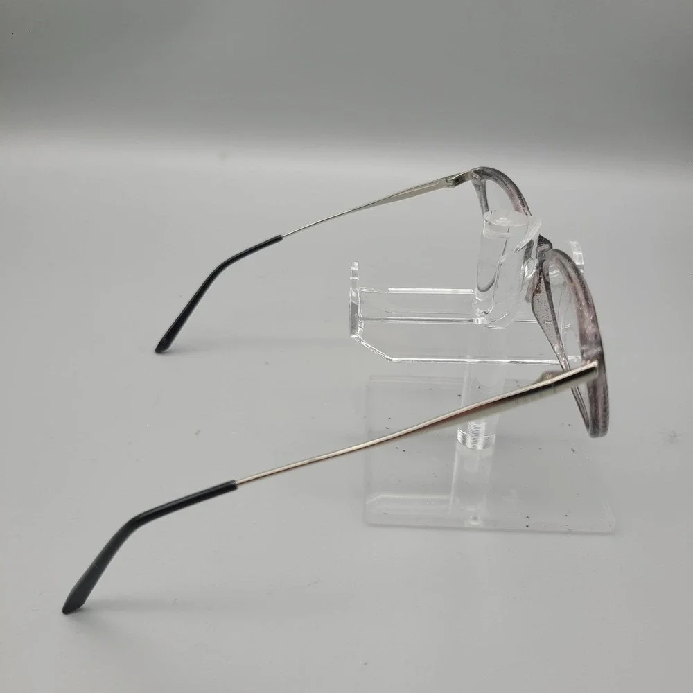 Elle EL13455 Eyeglasses Grey Black Striped Rectangular Frames 51-16-135 BK